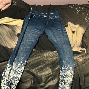 Women's Blue Floral leggings